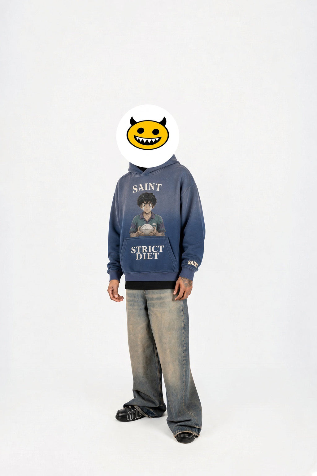 Strict Diet — model 5'9" Medium (logo over face)