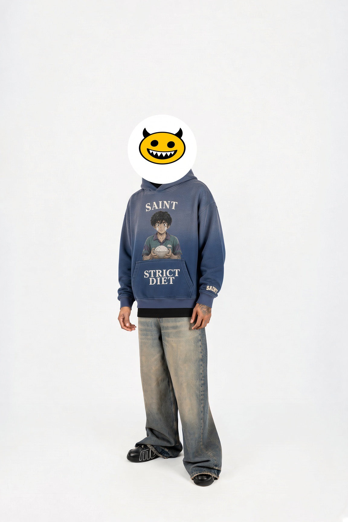 Strict Diet — model 5'9" Medium (logo over face)